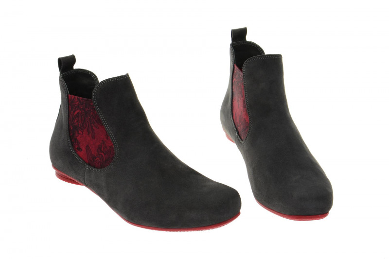 Think Foi Stiefelette grau rot 4-84194-21