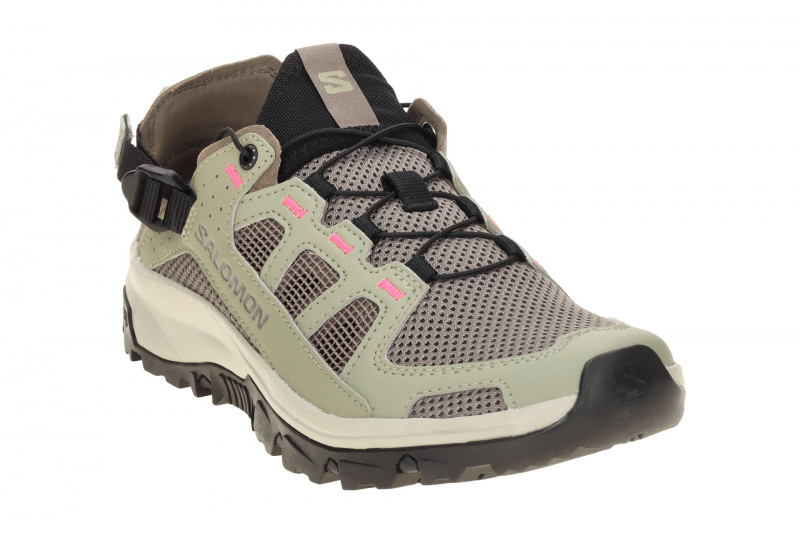 Salomon Techamphibian 5 Schuhe grau grün Damen 491106