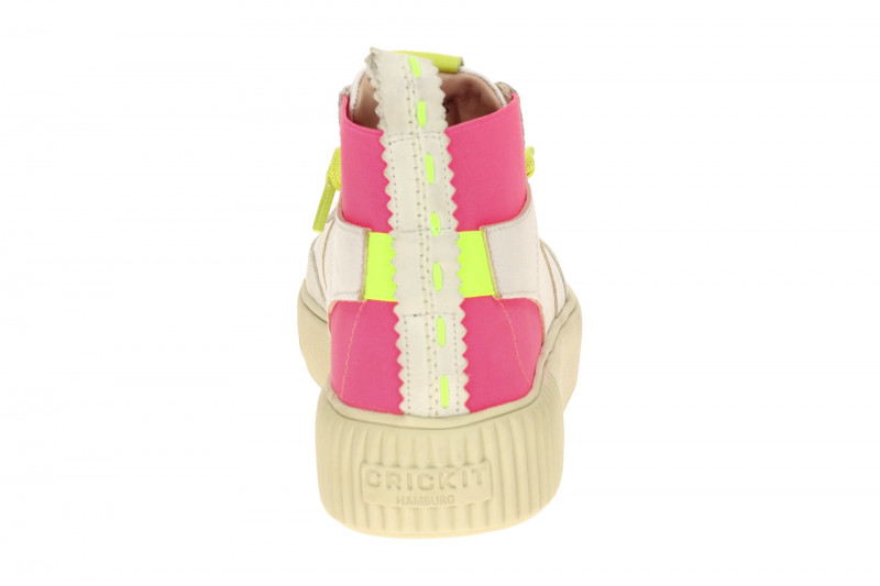 CRICKIT Rebeka Stretch Mid Sneaker weiß pink 3D Effekt