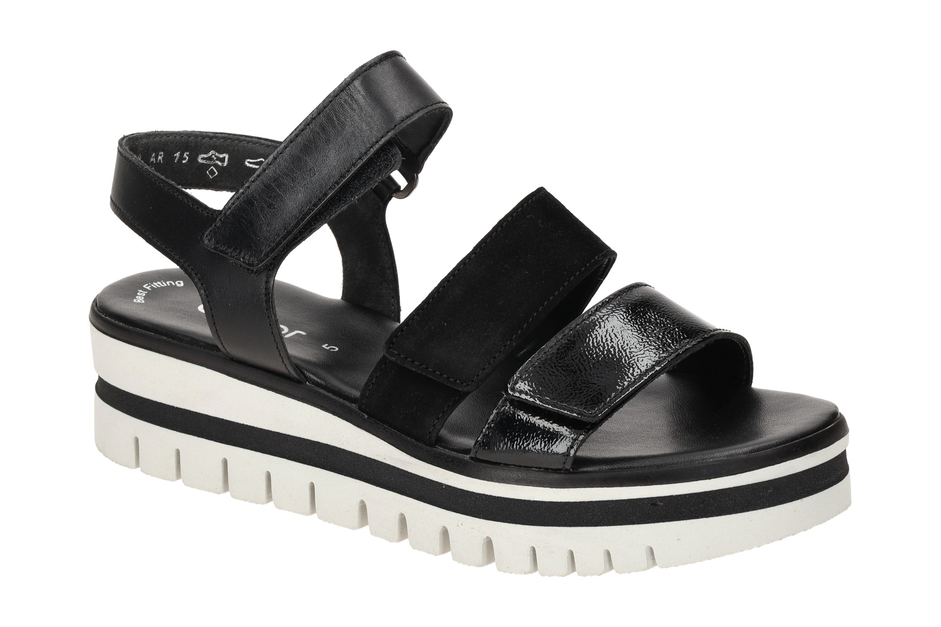 Gabor Plateau Sandalen Schwarz