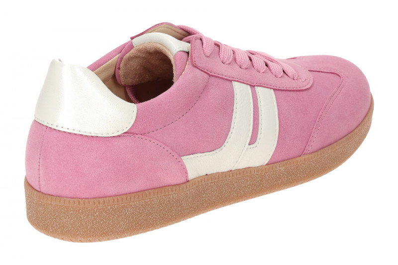 Gabor Schuhe Retro-Sneakers rosa weiß Velour 63.300.33