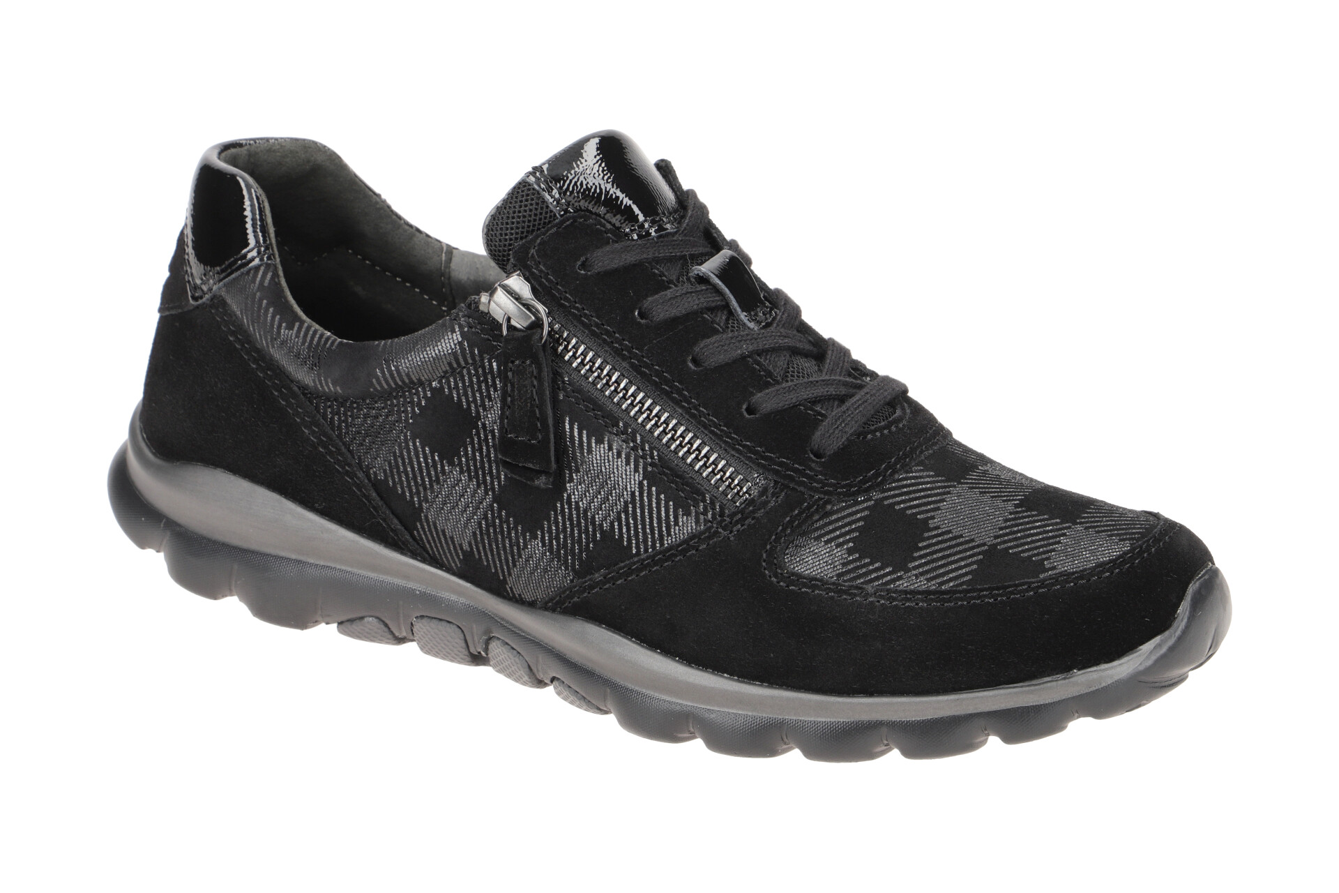 Gabor Rollingsoft SNEAKER LOW, Nubuk, Nightblue, (S.w/blau) Wechselfußbett 96.965.46 Schnürschuh