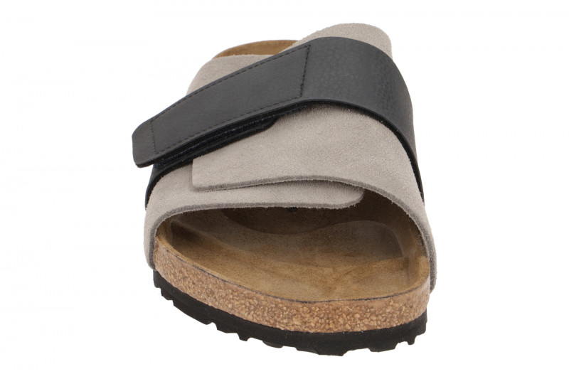 Birkenstock Kyoto Pantolette grau Leder Normal-Weit 1022352