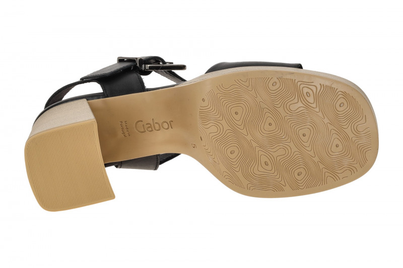 Gabor Fashion Plateau Sandalette schwarz Nappa 44.780.27