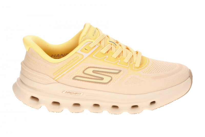 Skechers Go Run Glide Schuhe beige gelb Damen Sport Slip-Ins 129800