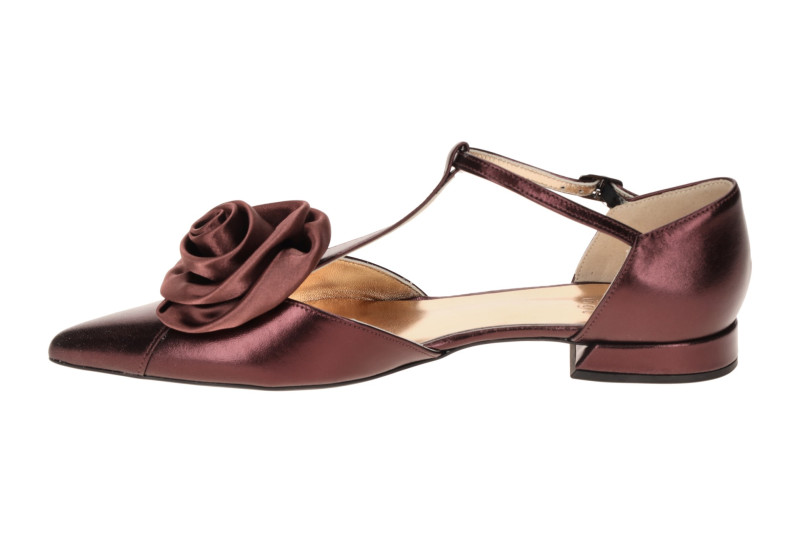Högl Blossom Ballerina Schuhe dunkelrot T-Steg D`Orsay 1841