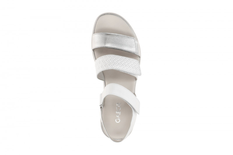 Gabor Plateau Sandalen weiß sillber Metallic 84.620.21