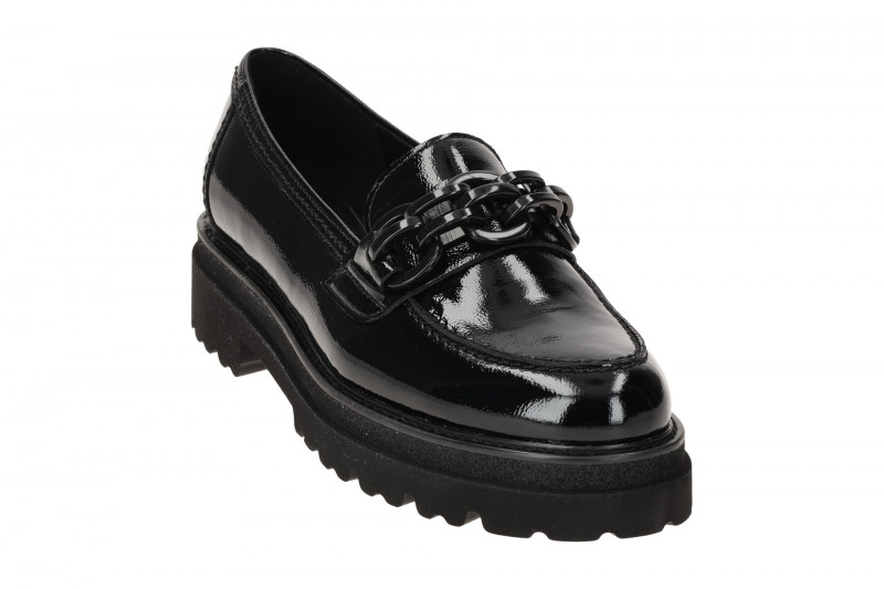 Gabor Schuhe Plateau Slipper schwarz Lack 55.242.97