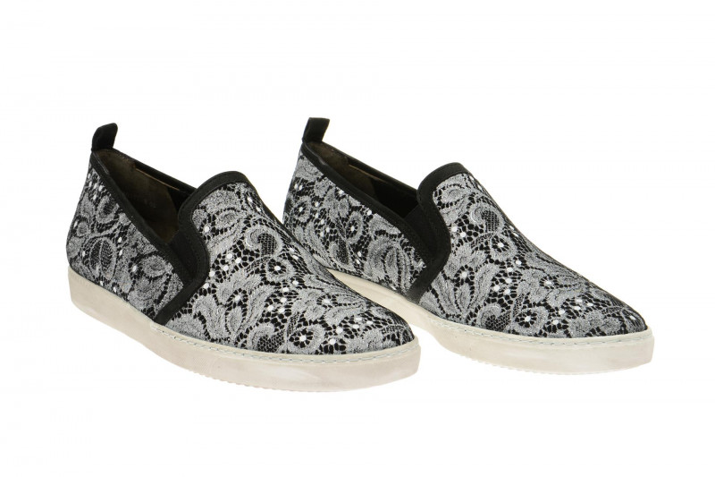 Paul Green Schuhe schwarz weiß spitze 4244