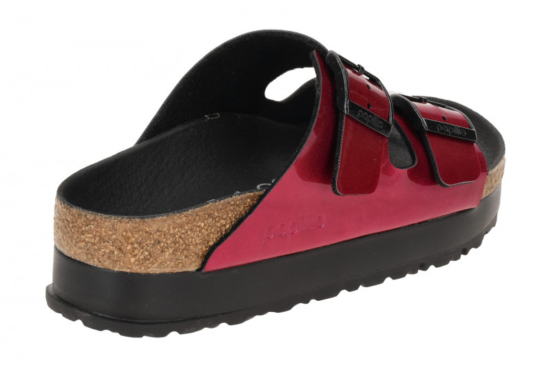 Birkenstock Arizona Papillio Flex Platform Pantolette pink Lack SCHMAL