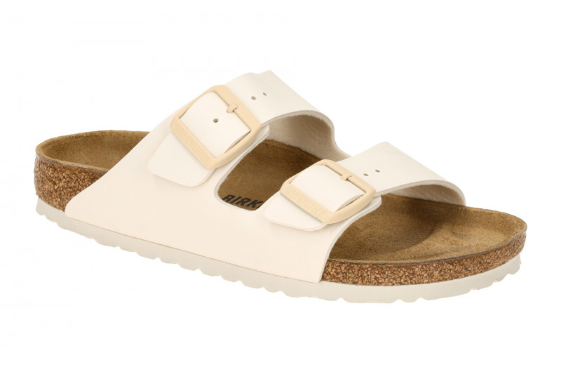 Birkenstock Arizona BS Pantolette weiß eggshell SCHMAL 1027339
