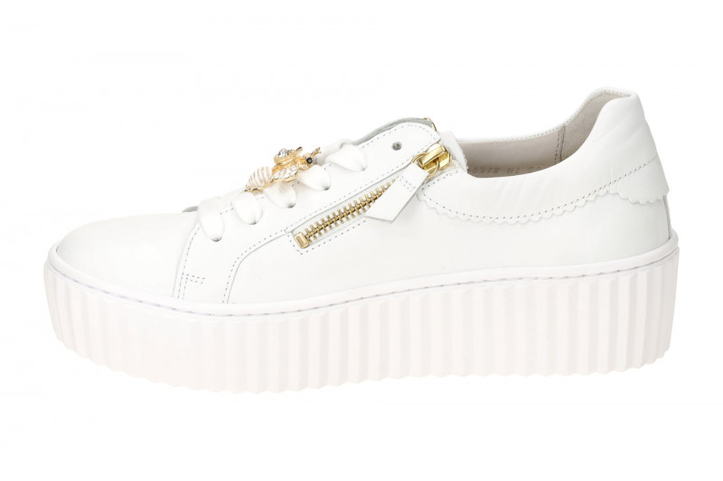 Gabor Schuhe weiß Plateau Sneakers Schmuck Biene 63.201.21