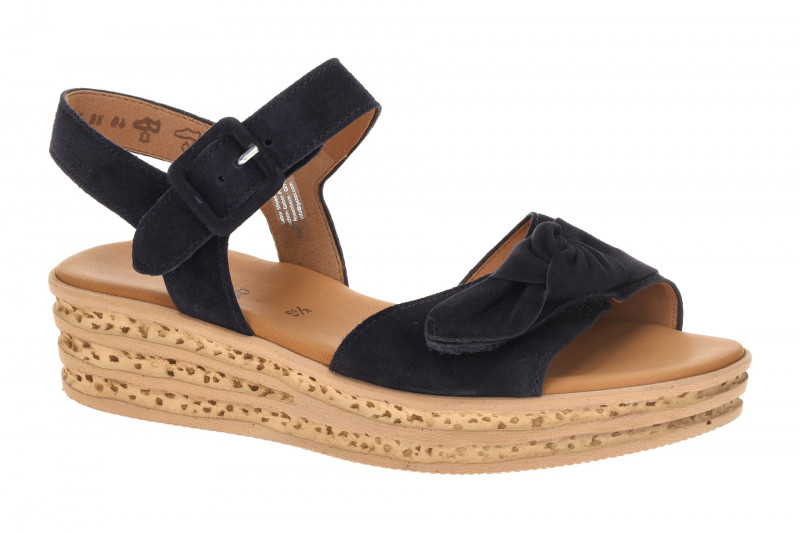 Gabor Plateau Sandalen blau Velour 84.553.16