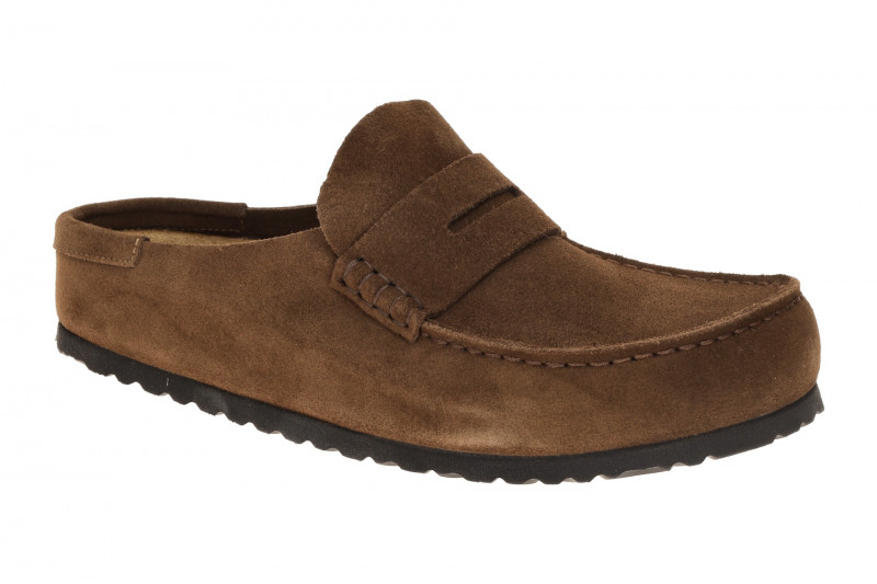 Birkenstock Naples Wrapped Mokassin Clog Pantolette braun Normal-Weit