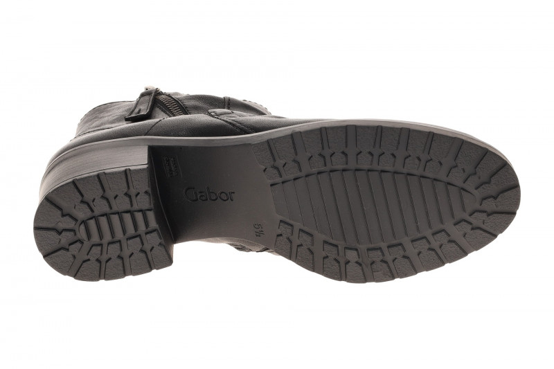 Gabor Stiefelette schwarz Leder gerafft G-Weite 72.811.57