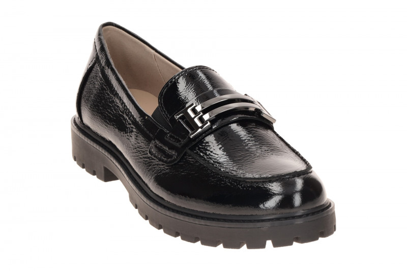 Caprice Schuhe Slipper schwarz Loafer Lack 24702