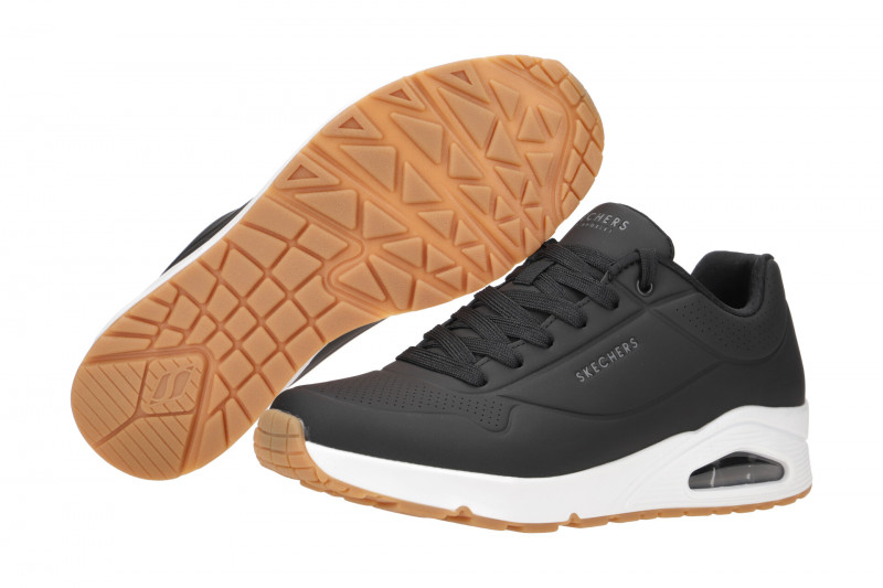 Skechers Uno Schuhe schwarz weiß Sneakers 52458