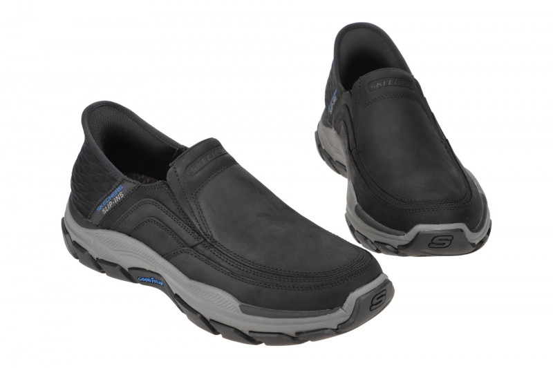Skechers RESPECTED Schuhe schwarz grau Slip-Ins 204810