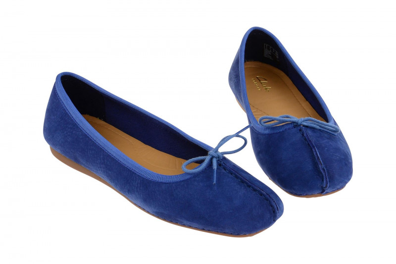 Clarks Freckle Ice Ballerina blau Nubuck