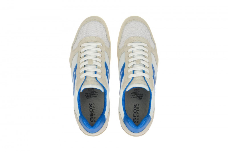 Geox Respira Snake C Sneakers in weiß blau Herren Schnürschuhe