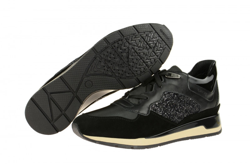 Geox Respira Shahira B Damen Sneakers in schwarz glitter