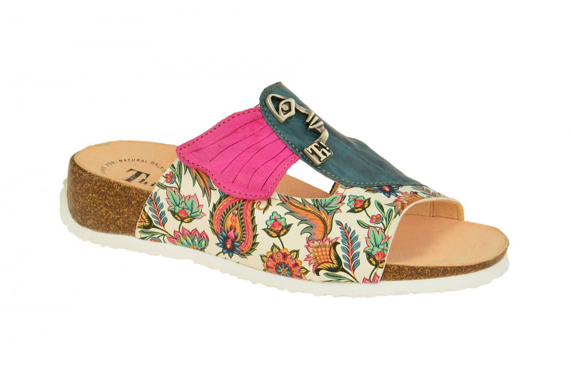 Think Mizzi Pantolette blau pink weiß 2-82353-79
