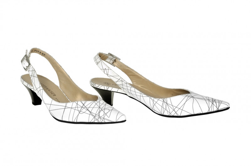 Peter Kaiser Diana 45 Sling Pumps weiß riga Lackleder