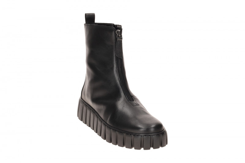 Gabor Plateau Stiefelette schwarz Front Zip 8016.04.001