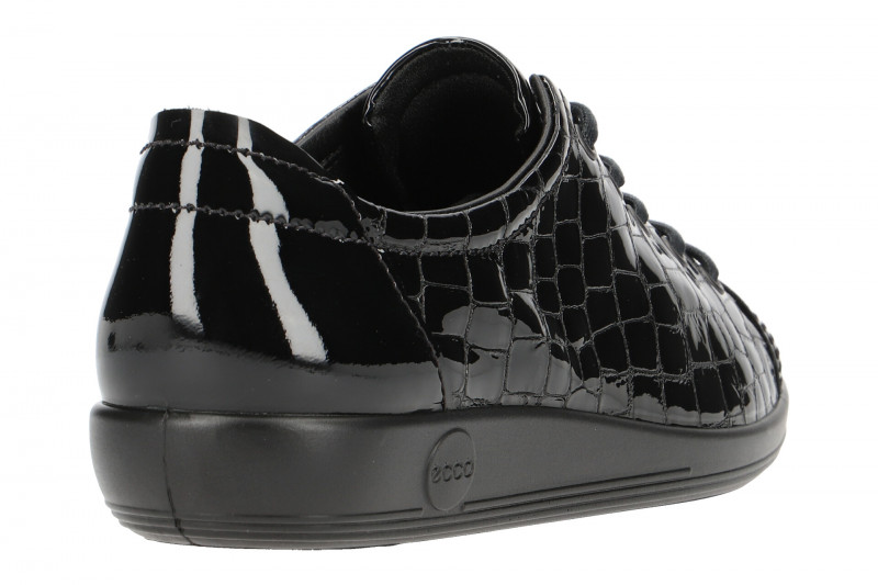 Ecco Soft 2 Schuhe schwarz croco Lack