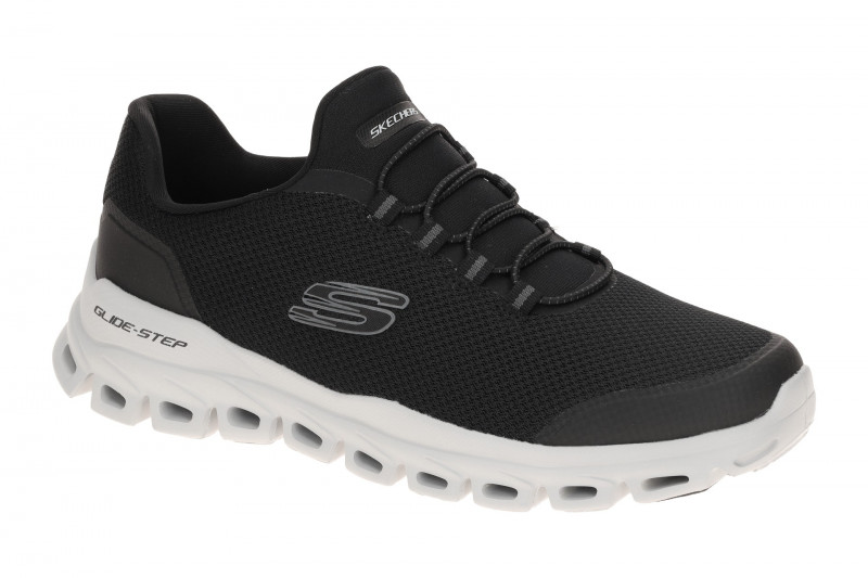 Skechers Glide Step Slipper Schuhe schwarz grau Herren 233016