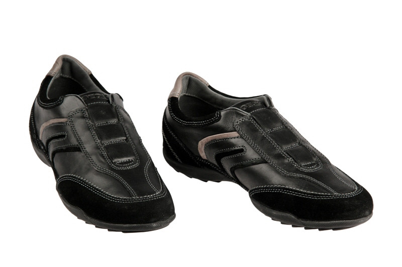 Geox Pietro N Schuhe schwarz grau Slipper