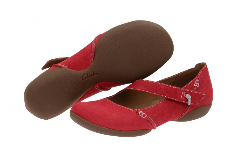 Clarks Felicia Plum Schuhe rot Slipper - 26115593 4