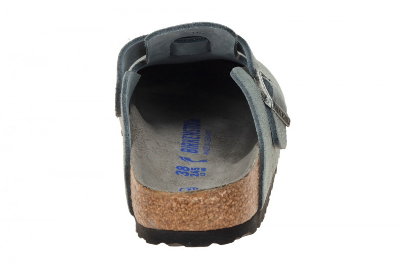 Birkenstock Boston Pantolette grau NORMAL-WEIT Weichbettung 1030870
