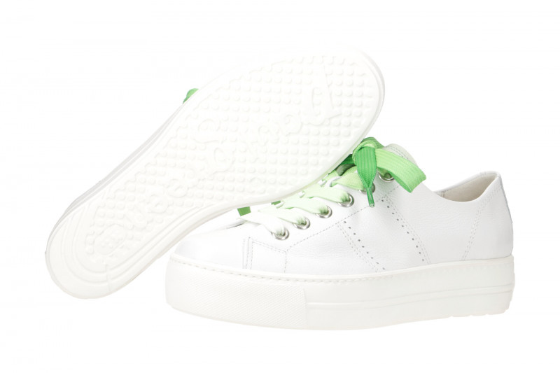Paul Green Sneaker Schuhe weiß grün Nappa 5247