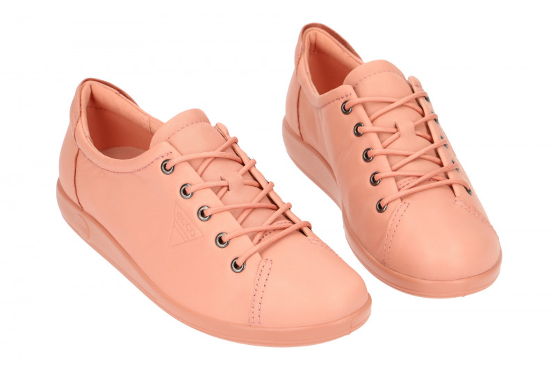 Ecco Soft 2 Schuhe rosa Damen Schnürer