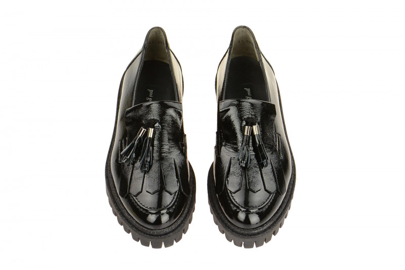 Paul Green Mokassin Slipper schwarz Lack 2307