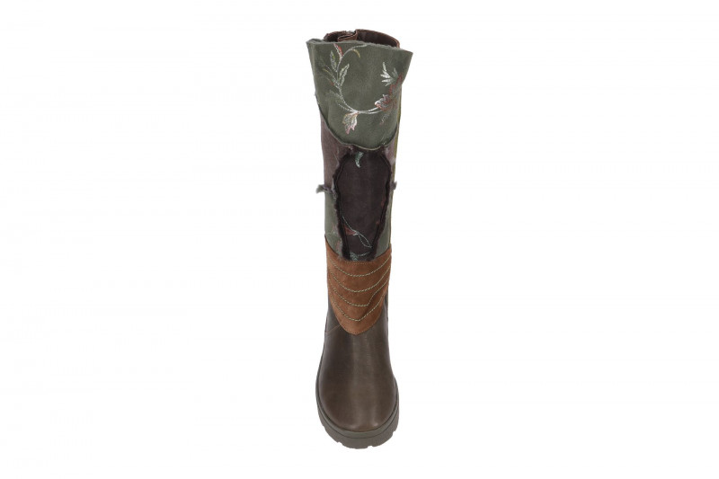 Think Drunta Stiefel grün braun Lammfell