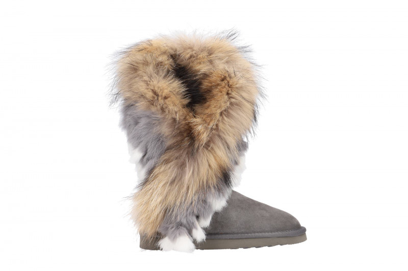 Oog Stiefel grau Indianer Lammfell