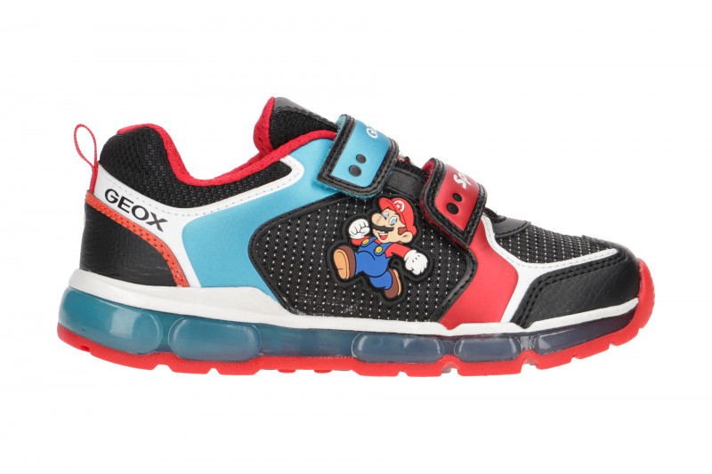 Geox Kinder Schuhe schwarz rot Super Mario J1644A