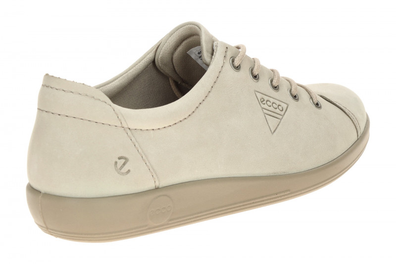 Ecco Soft 2 Schuhe grau Nubuck Schnürer 206503