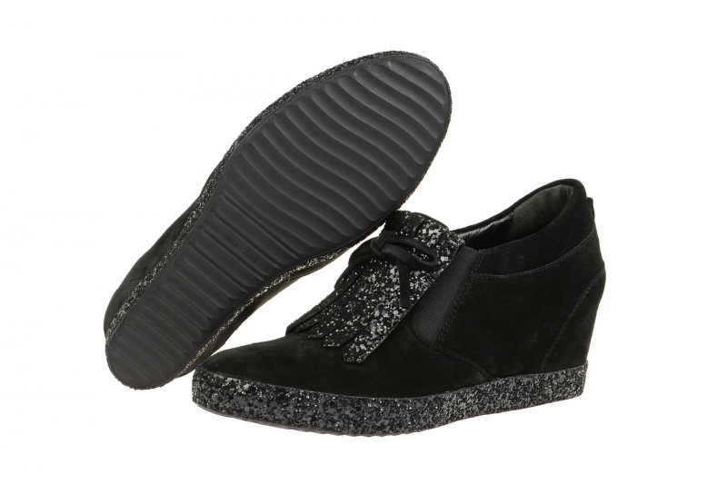 K&S Liberty Keil Slipper schwarz Glitter