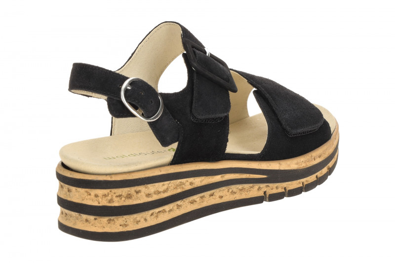 Waldläufer Arlene Plateau Sandale schwarz K-Weite 677001