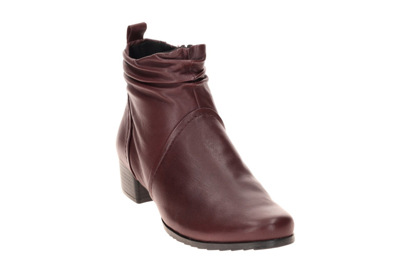 Caprice Stiefelette Ankle Boot rot bordo gerafft 25358