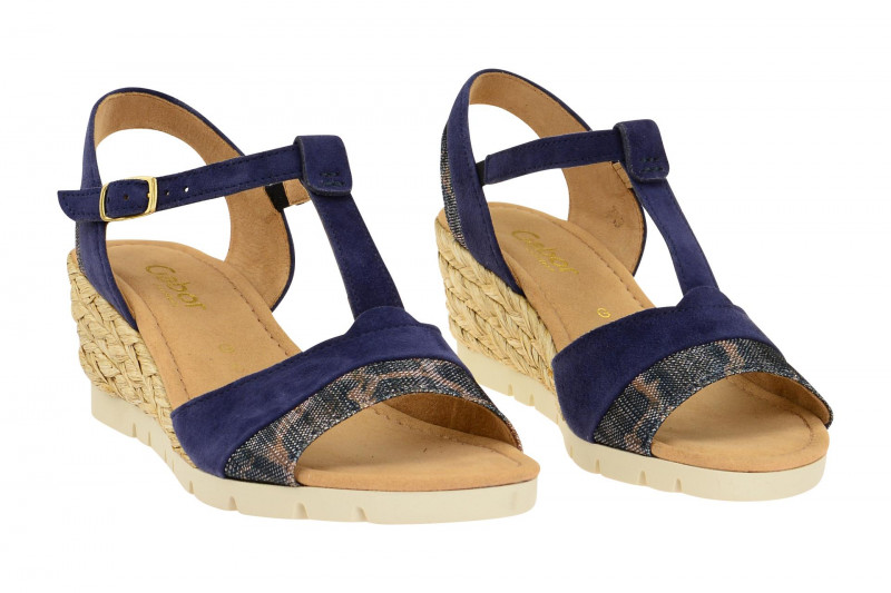 Gabor Tunis Sandale blau Keilabsatz