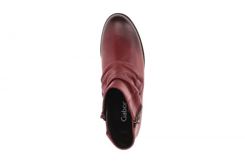 Gabor Stiefelette rot Leder gerafft G-Weite 72.811.68