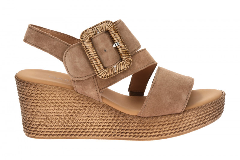 Gabor Wedges Keil Sandale braun Velour 84.771.14