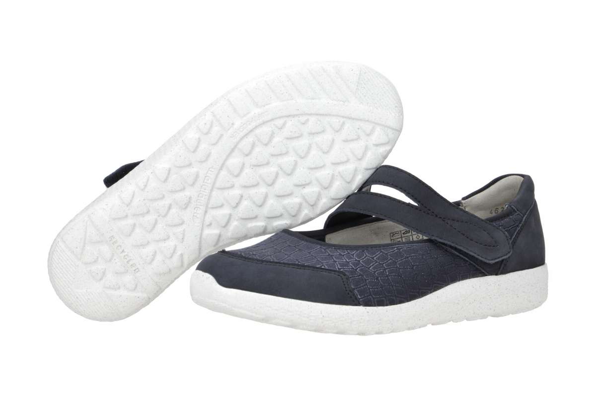 Chaussures Waldläufer Ira Bleu Femme - Cuir Souple Confort Large