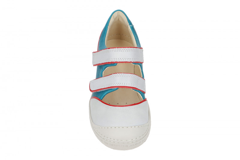 Eject Dass Schuhe weiß blau Klett Slipper 20954