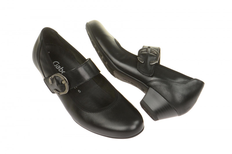 Gabor comfort Riemchen Pumps schwarz H-Weite
