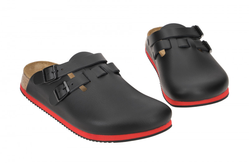 Birkenstock Kay Pantolette Clogs schwarz rot Normal-Weit 582634